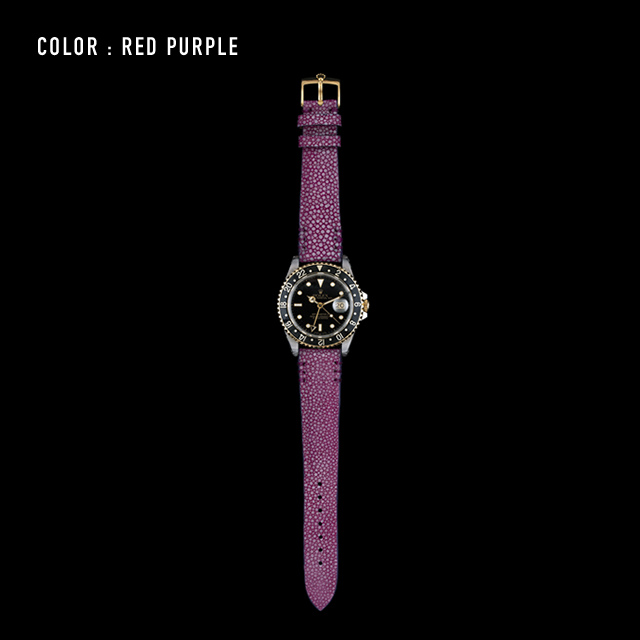 【剛腕】ガルーシャ製 シングルストラップ（ROLEX用） ／ レッドパープル