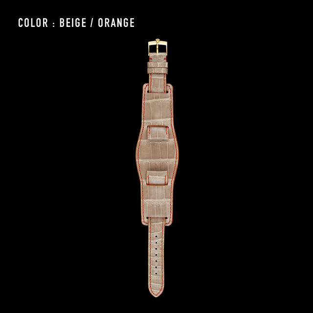 【剛腕】クロコダイル ダブルストラップ ／ ベージュ