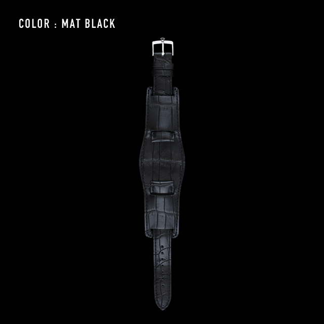 【剛腕】クロコダイル ダブルストラップ ／ マットブラック
