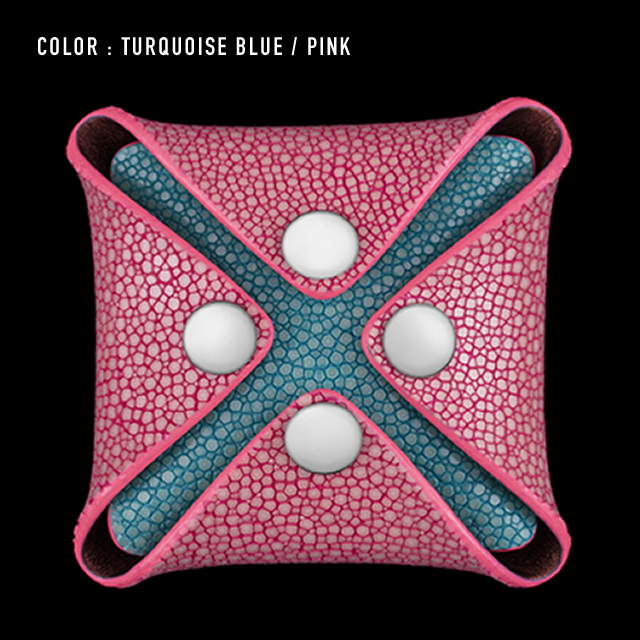 【剛腕】ガルーシャ製 コインケース ／ ピンク&ターコイズブルー