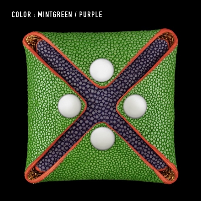 【剛腕】ガルーシャ製 コインケース ／ミントグリーン&パープル