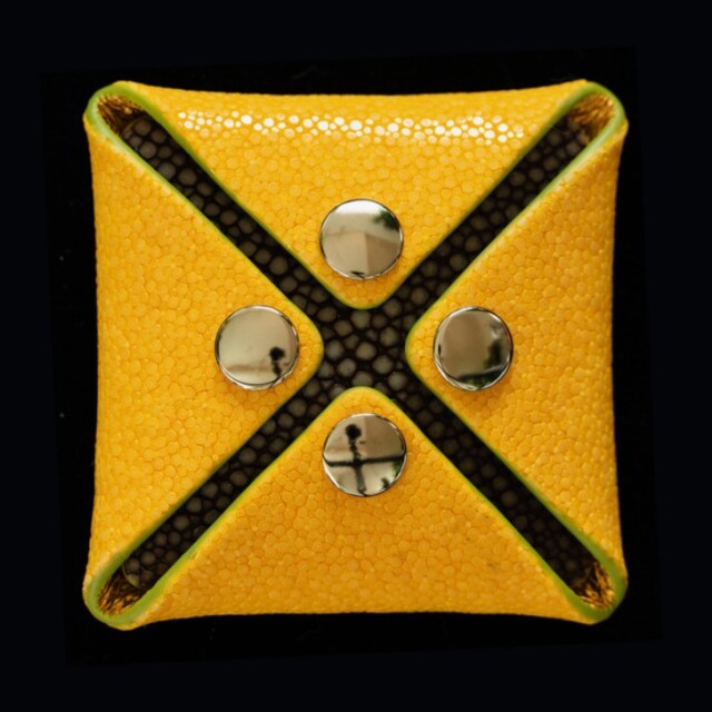 【剛腕】ガルーシャ製 コインケース ／イエロー&ブラック