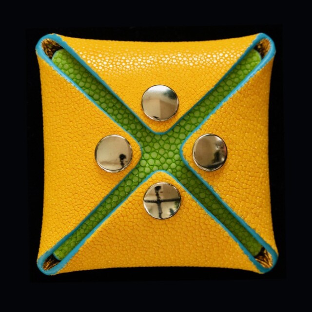 【剛腕】ガルーシャ製 コインケース ／イエロー&ライムグリーン