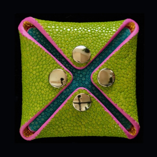 【剛腕】ガルーシャ製 コインケース ／ライムグリーン&ターコイズブルー