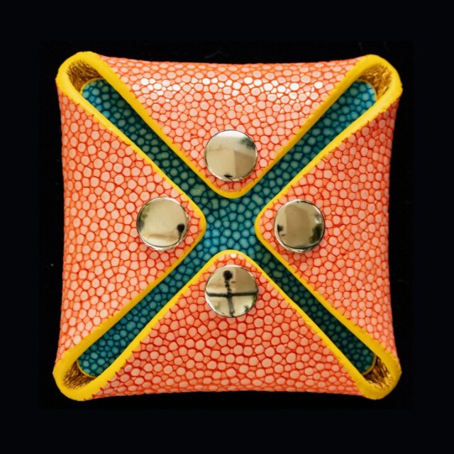 【剛腕】ガルーシャ製 コインケース ／ピンク&ターコイズブルー