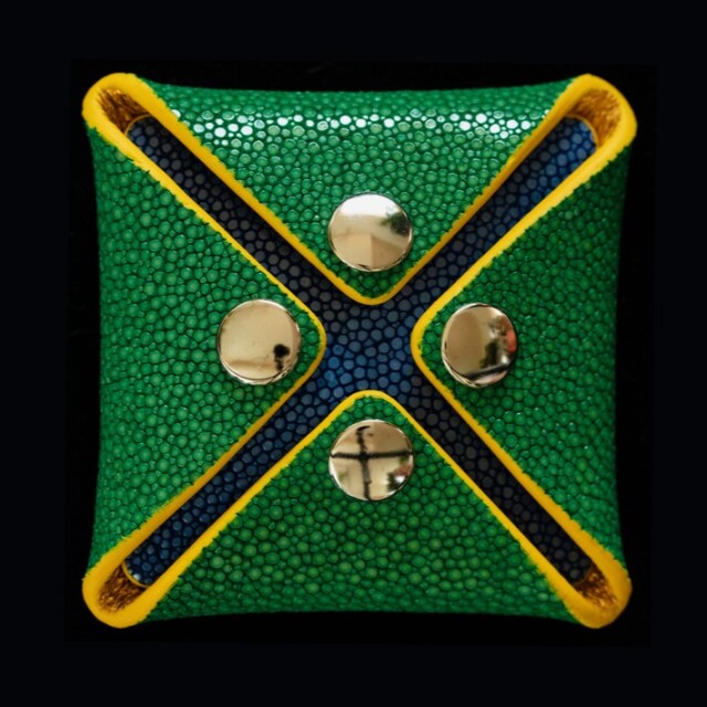 【剛腕】ガルーシャ製 コインケース ／グリーン&ターコイズブルー