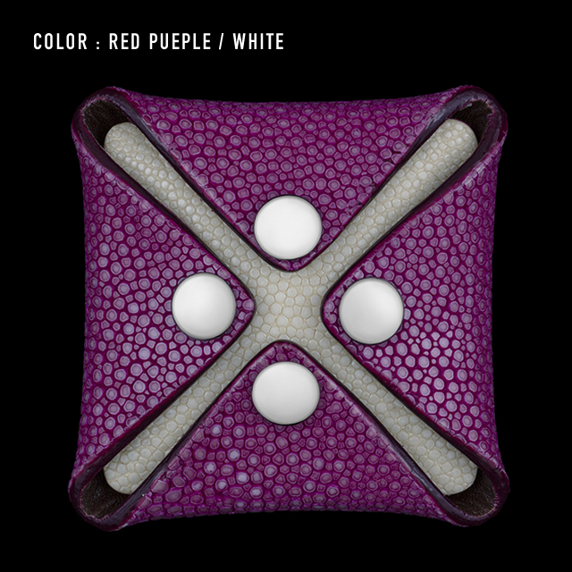 【剛腕】ガルーシャ製 コインケース ／ レッドパープル&ホワイト