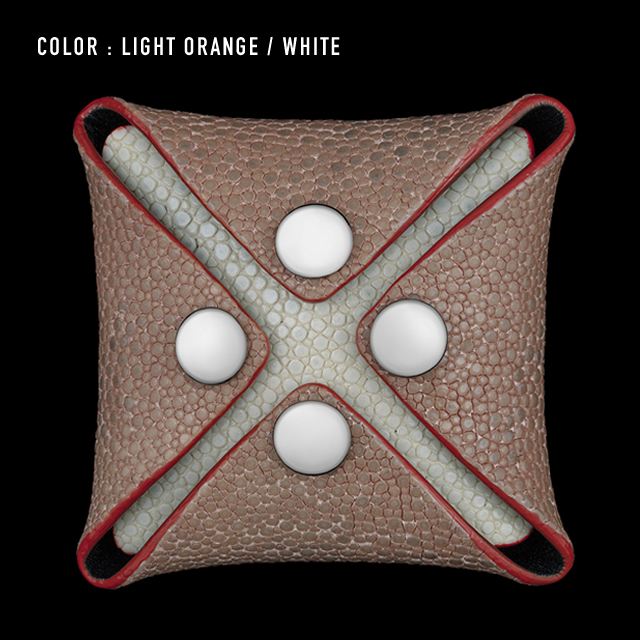 【剛腕】ガルーシャ製 コインケース ／ライトオレンジ&ホワイト