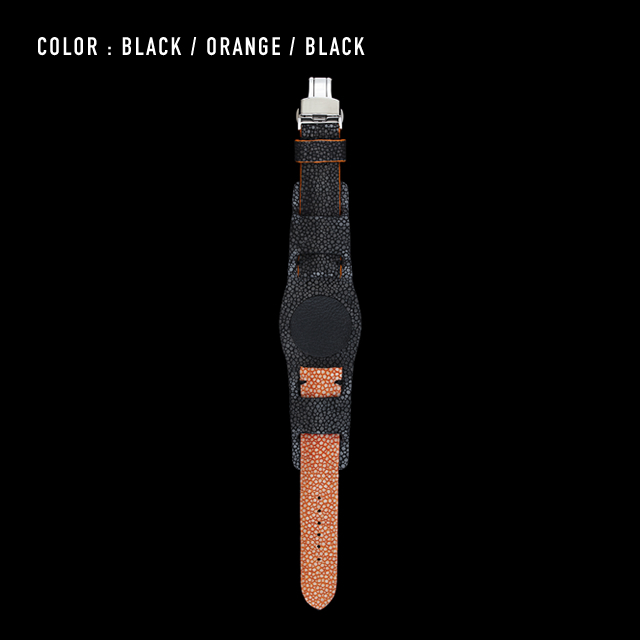 【剛腕】ガルーシャ製 ダブルストラップ ／ ブラック&オレンジ