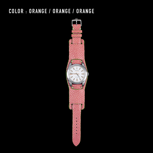 【剛腕】ガルーシャ製 ダブルストラップ ／ オレンジ