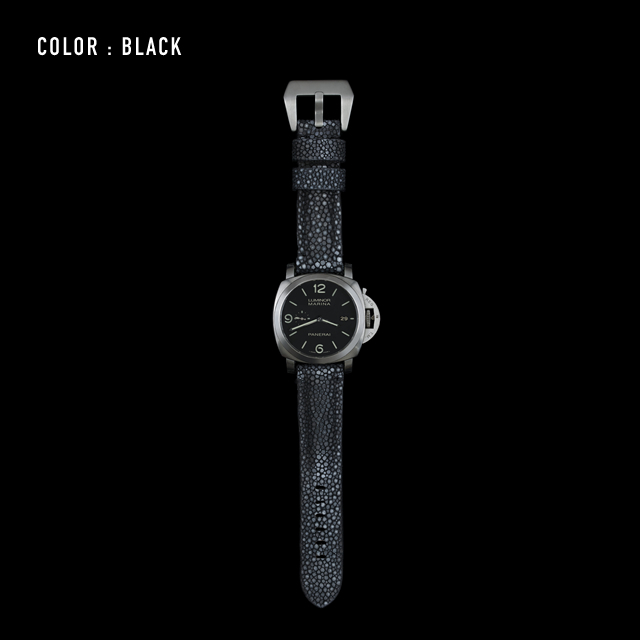 【剛腕】ガルーシャ製 シングルストラップ（PANERAI用） ／ ブラック