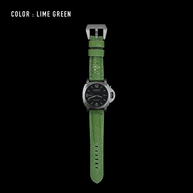 【剛腕】ガルーシャ製 シングルストラップ（PANERAI用） ／ ライムグリーン