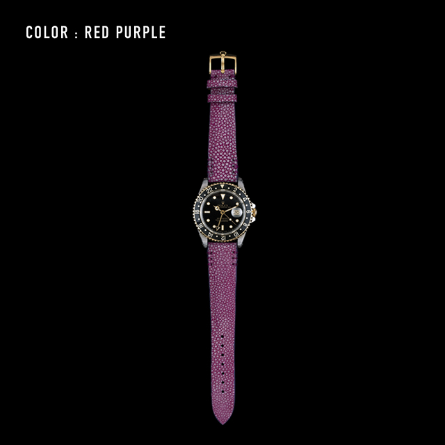 【剛腕】ガルーシャ製 シングルストラップ（ROLEX用） ／ レッドパープル