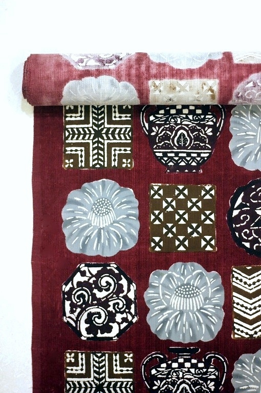 型絵染九寸名古屋帯/荒川眞理子 たからもの2（ツー）