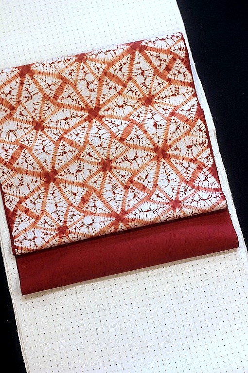 美しい夕焼け色　茜染の名古屋帯 美しい夕焼け色茜染の名古屋帯