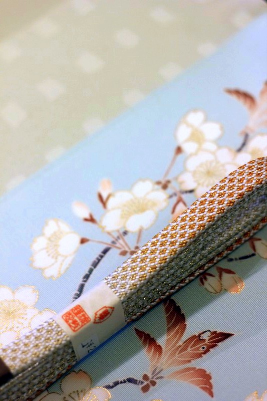 手描き友禅九寸名古屋帯/山桜 京都小阪