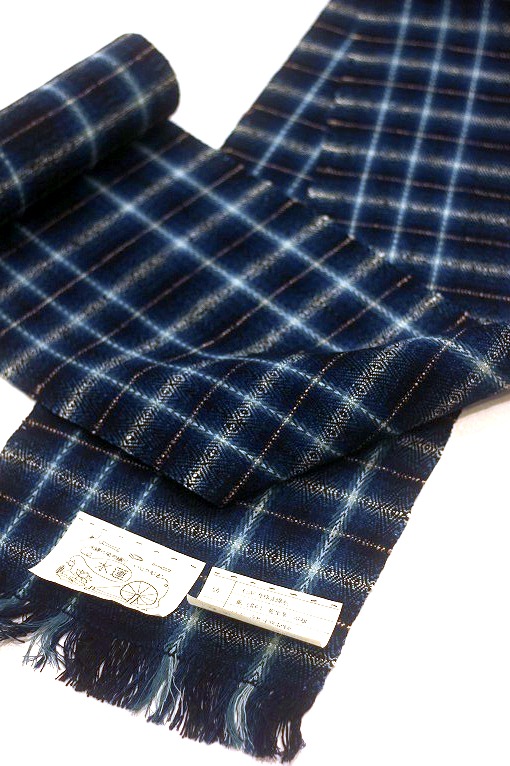 手紡木綿八寸名古屋帯/「水底から」制作 陽山めぐみ