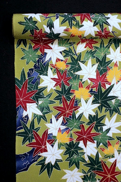 正絹　名古屋帯　紬　擦り友禅　紅葉 正絹 名古屋帯 紬 擦り友禅 紅葉 - メルカリ
