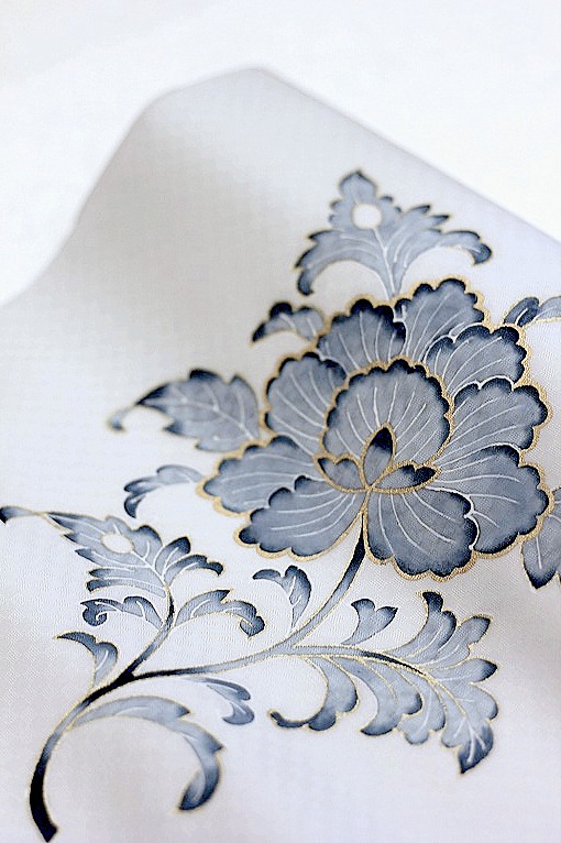 未使用品 作家物本手描き友禅 本麻 九寸名古屋帯 本麻名古屋帯 日本仕立て九寸名古屋帯 素描友禅の麻名古屋帯 単