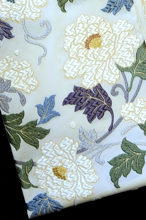 ♦︎豪華絢爛　新作新品　牡丹紋様　西陣織袋帯付き　お仕立てフルオーダー　フルセット 西陣織袋帯/唐織 大牡丹唐花文様