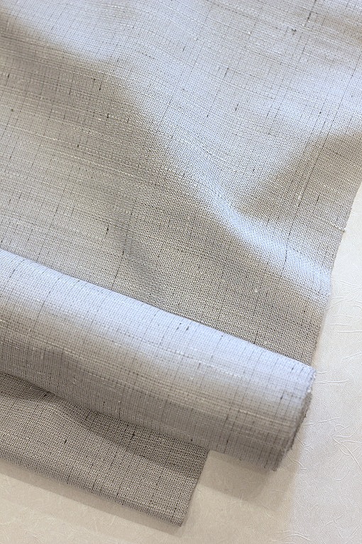 ★新品未使用★小紋 グレー系 縦縞 花柄 ちりめん 正絹 しつけあり 単衣】天目織 辻ヶ花 御召し 染織り 小紋 唐花 正絹 白 黒