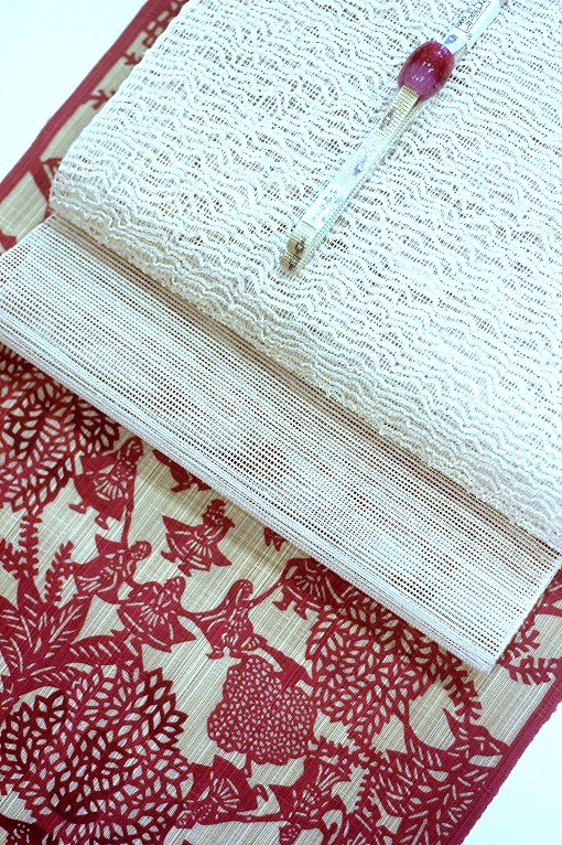 竺仙浴衣地/夏着物地 松煙染め小紋