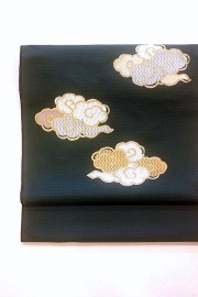 バ*エ様 洛風林 名古屋帯 正絹 金糸織り込み 素敵な花 九寸 U-8998 バ*エ様 洛風林 名古屋帯 正絹 金糸織り込み 素敵な花 九寸 U