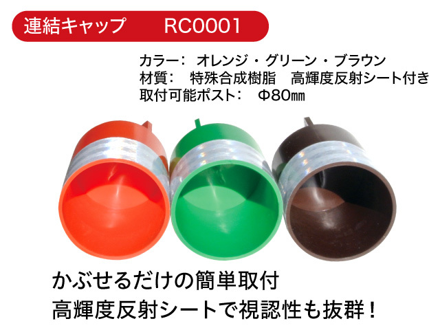 連結キャップRC0001カラー材質φ80mmポスト取付