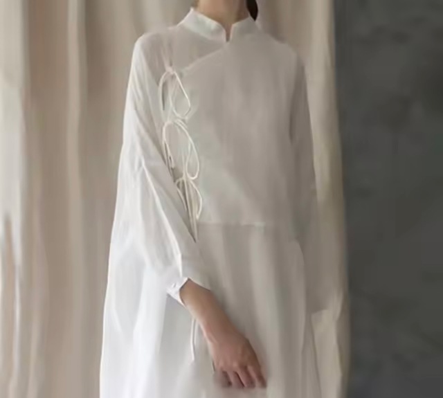 〇ホワイトチャイナシャツドレス