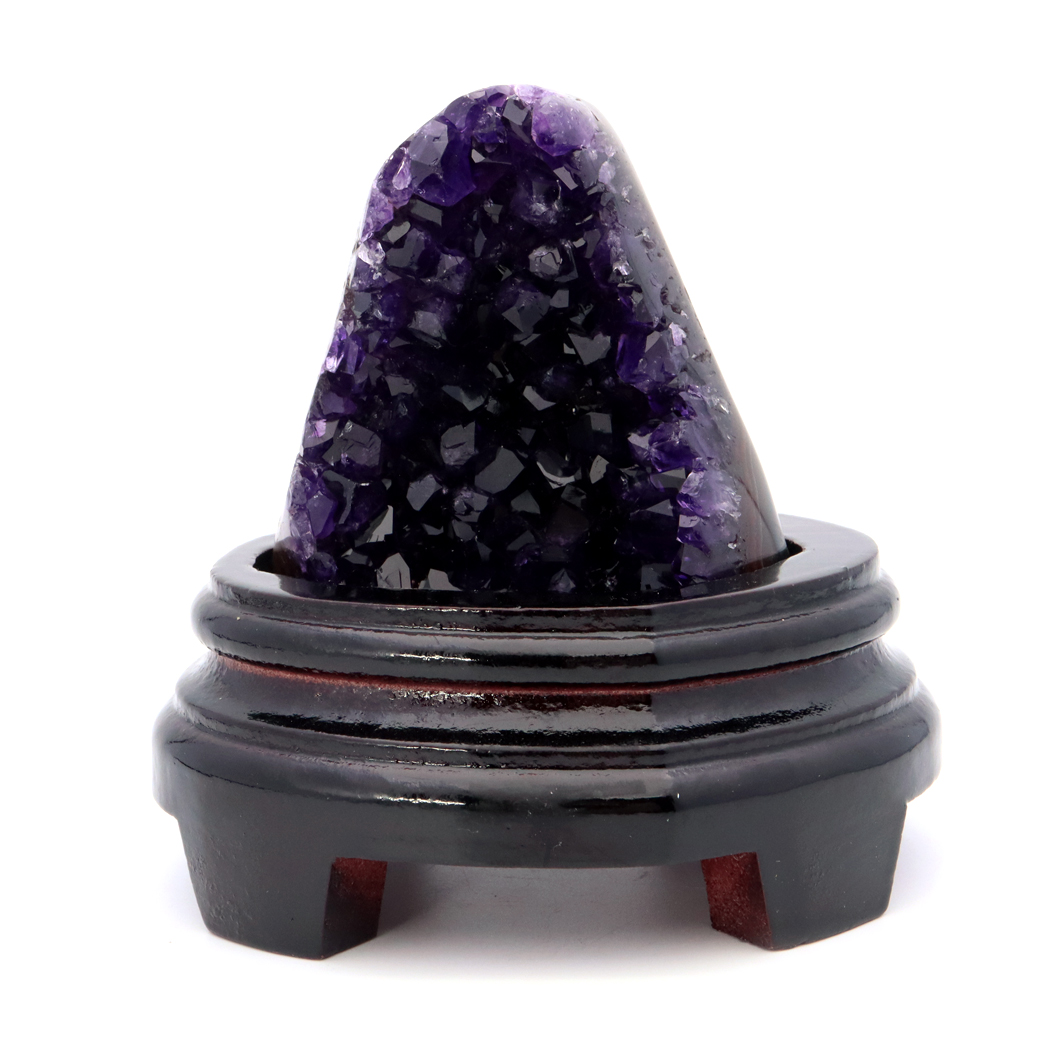 アメジスト クラスター 側面磨き 台座付き 紫水晶 置き物 原石ウルグアイ産 天然石 AAA 1点物 2月 誕生石
