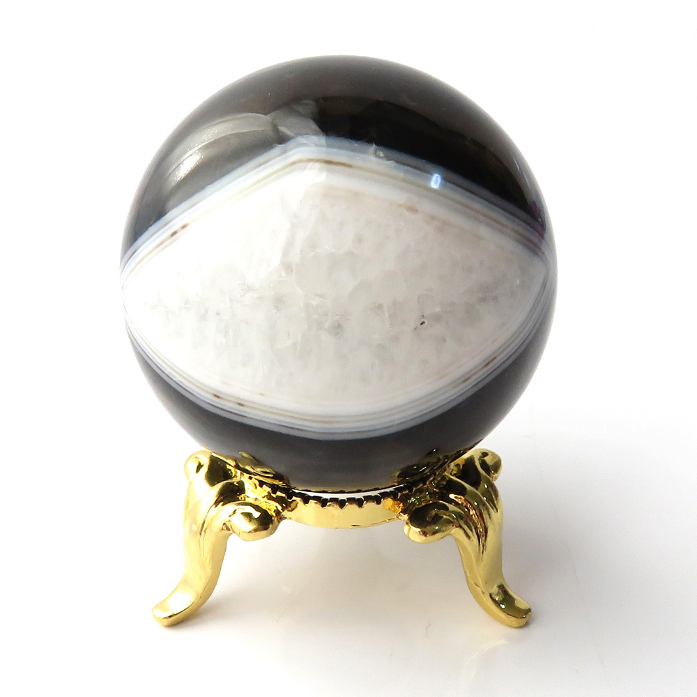 アゲート 瑪瑙 丸玉 40mm 台座付き 美品 天然石 パワーストーン