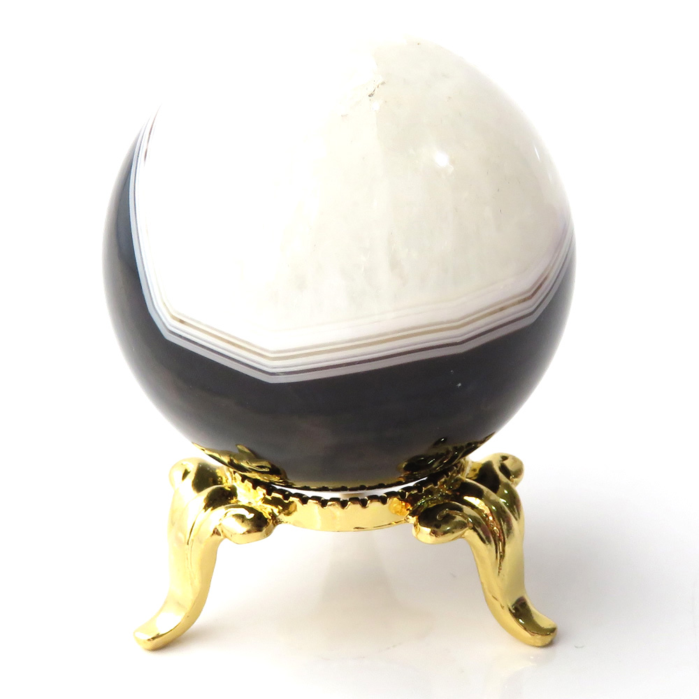 アゲート 瑪瑙 丸玉 40mm 台座付き 美品 天然石 パワーストーン