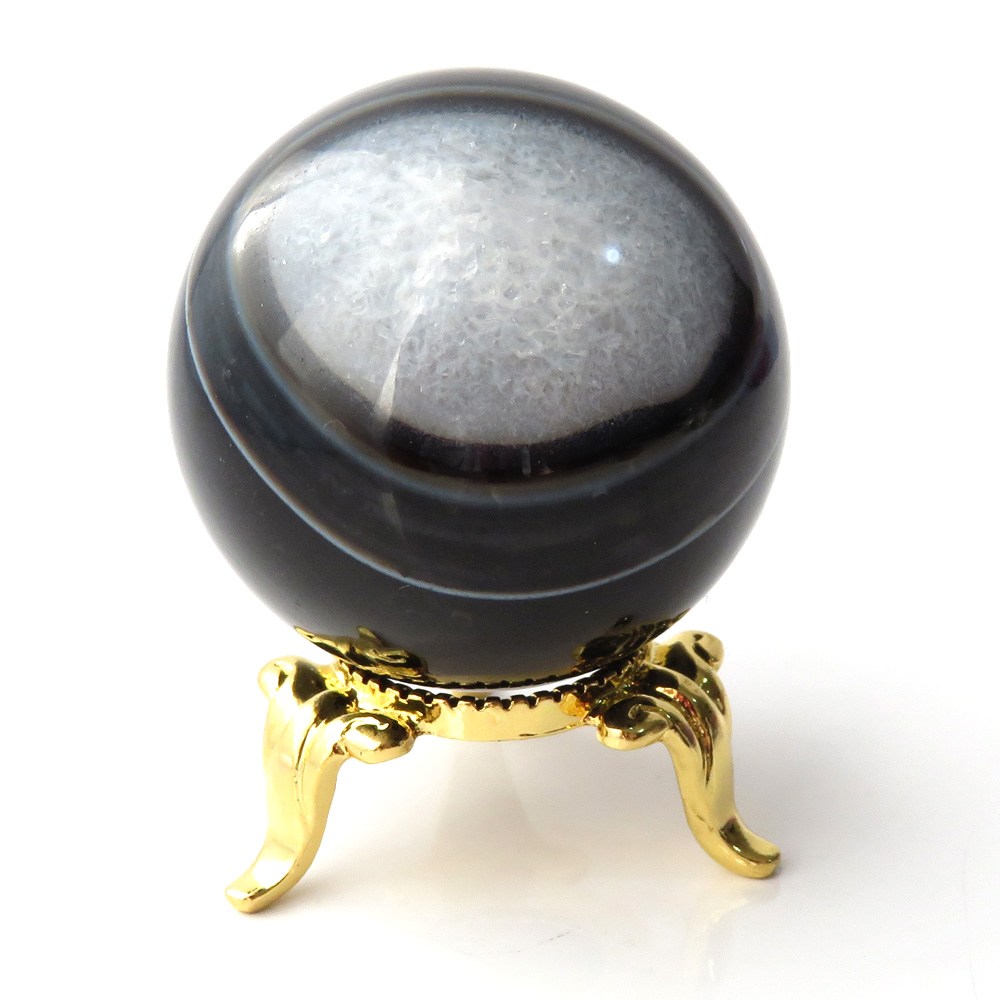 アゲート 瑪瑙 丸玉 40mm 台座付き 美品 天然石 パワーストーン