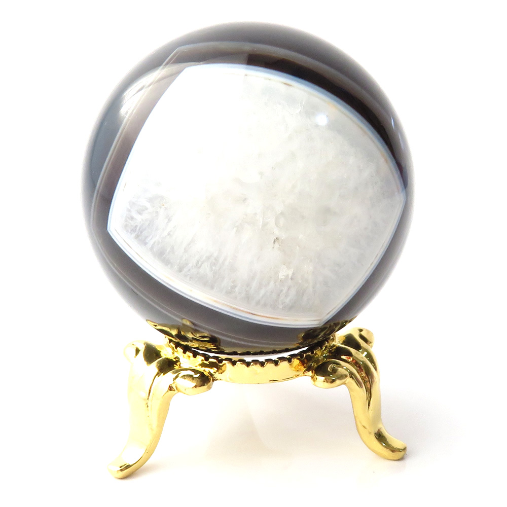 アゲート 瑪瑙 丸玉 40mm 台座付き 美品 天然石 パワーストーン