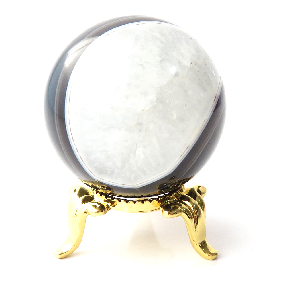 アゲート 瑪瑙 丸玉 40mm 台座付き 美品 天然石 パワーストーン