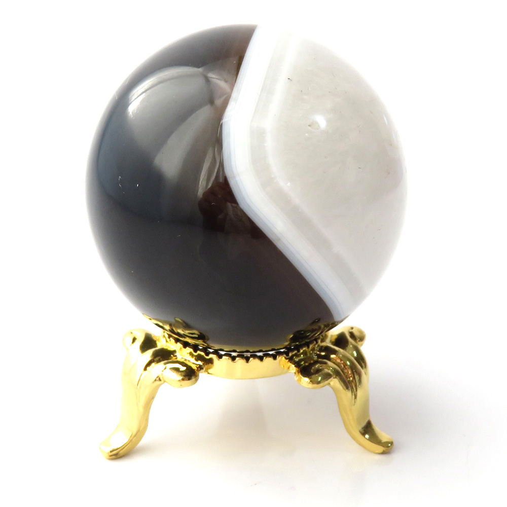 アゲート 瑪瑙 丸玉 40mm 台座付き 美品 天然石 パワーストーン