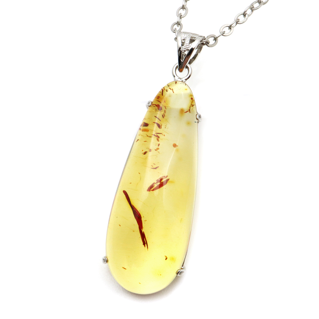 アンバー 琥珀 ペンダント メキシコ産 1点もの SILVER925 天然こはく コハク 天然石 パワーストーン