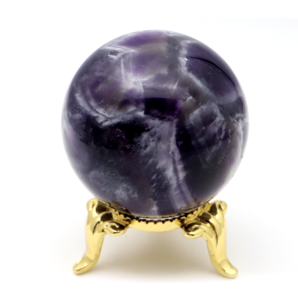 シェブロン アメジスト 丸玉 39mm 台座付き ブラジル産 1点もの スフィア 2月 誕生石 父の日 プレゼント