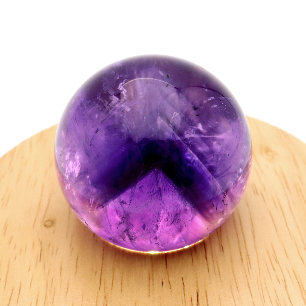 アメジスト 紫水晶 丸玉 ブラジル バイーア州産 直径約46mm LEDライト 台座付き 1点もの スフィア 2月 誕生石 置き物