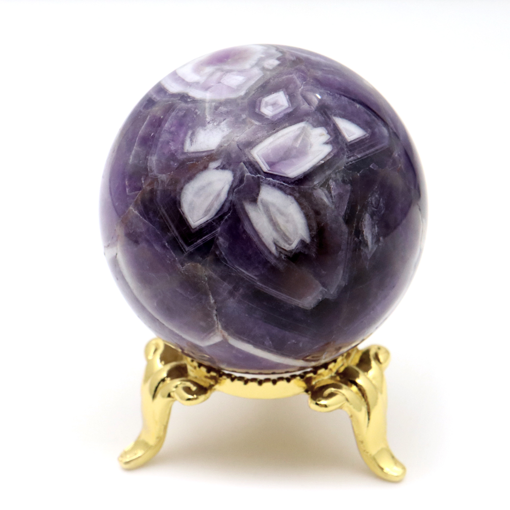 シェブロン アメジスト 丸玉 39mm 台座付き ブラジル産 1点もの スフィア 2月 誕生石 父の日 プレゼント