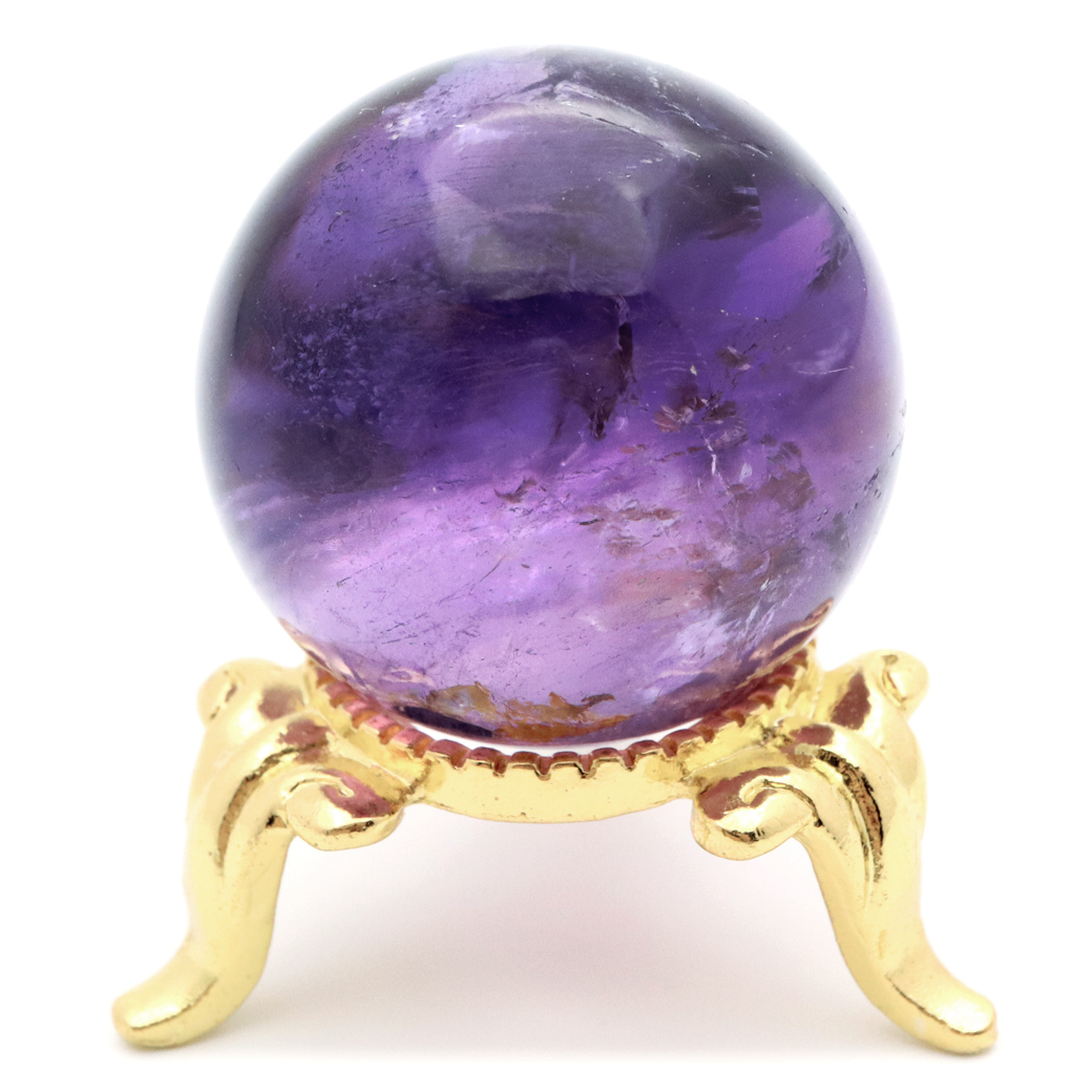 アメジスト 紫水晶 丸玉 ブラジル バイーア州産 直径約28mm 台座付き 1点もの スフィア 2月 誕生石 置き物