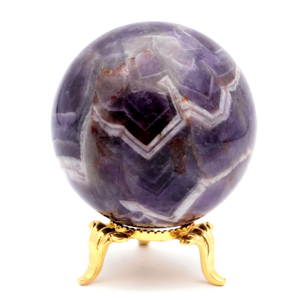 シェブロン アメジスト 丸玉 台座付き ブラジル産 1点もの ヒーリング スフィア 2月 誕生石 Amethyst