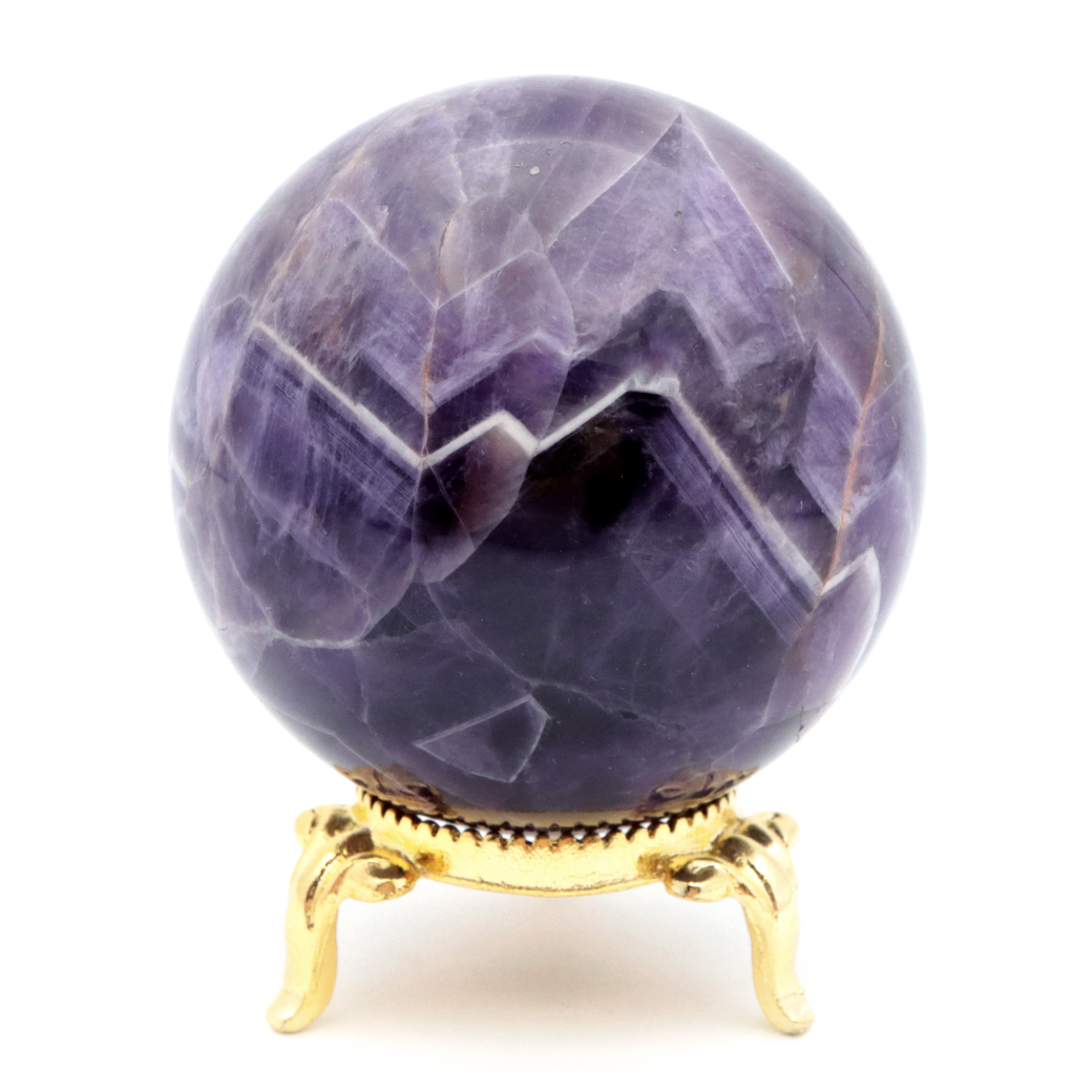 シェブロン アメジスト 丸玉 台座付き ブラジル産 1点もの ヒーリング スフィア 2月 誕生石 Amethyst