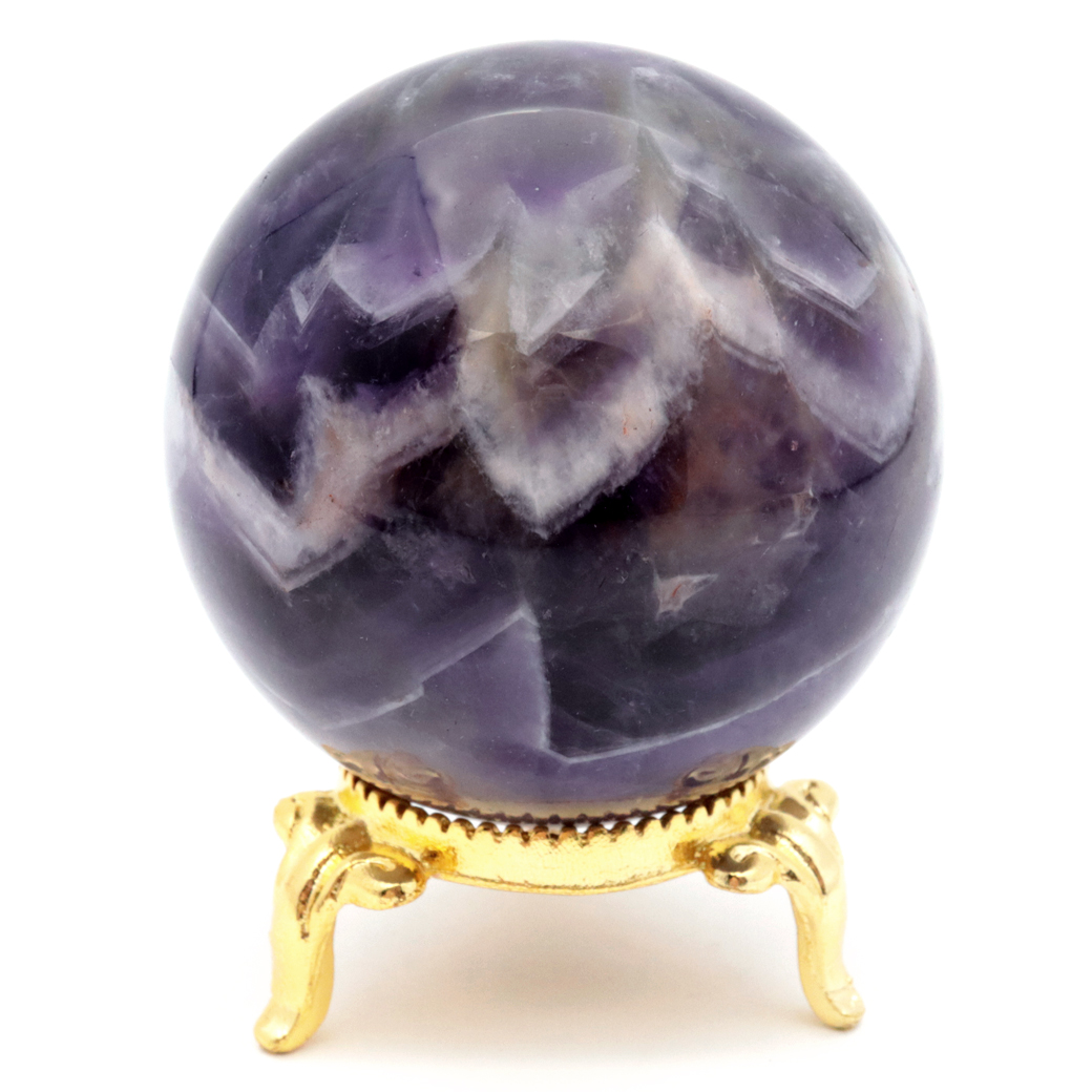 シェブロン アメジスト 丸玉 台座付き ブラジル産 1点もの ヒーリング スフィア 2月 誕生石 Amethyst