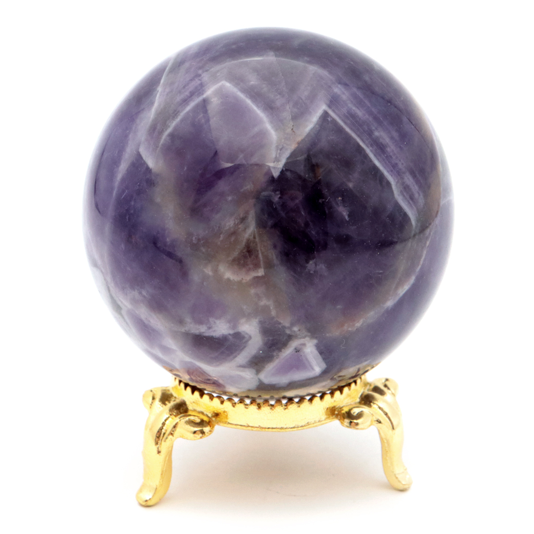 シェブロン アメジスト 丸玉 台座付き ブラジル産 1点もの ヒーリング スフィア 2月 誕生石 Amethyst