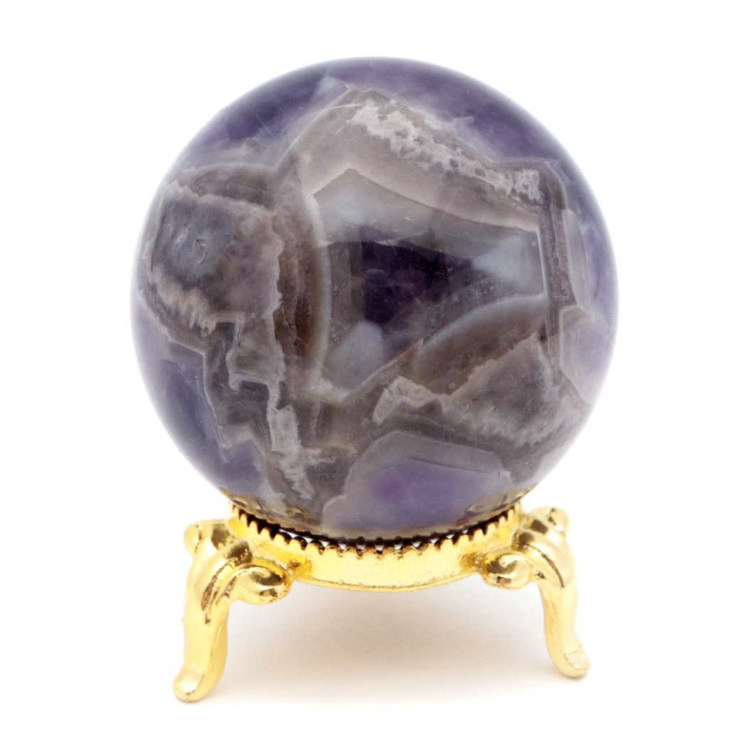シェブロン アメジスト 丸玉 台座付き ブラジル産 1点もの ヒーリング スフィア 2月 誕生石 Amethyst