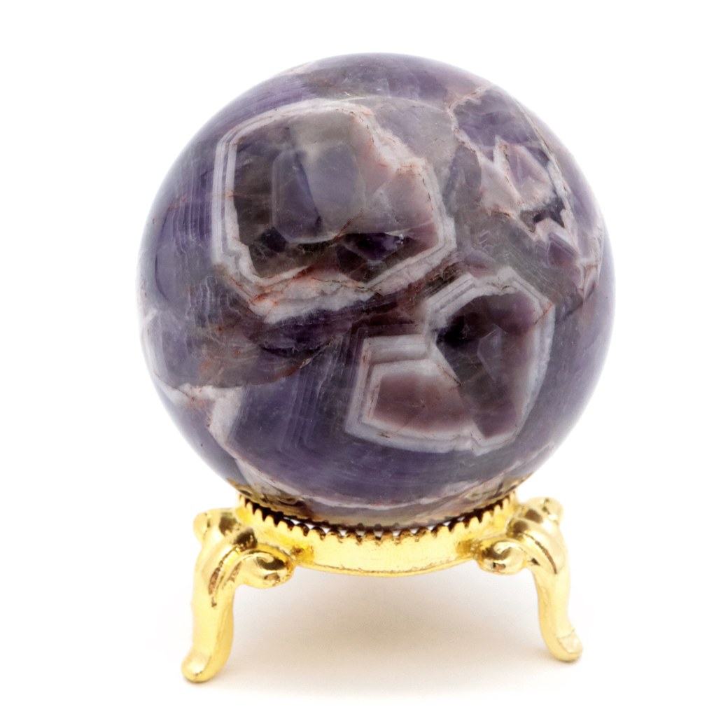 シェブロン アメジスト 丸玉 台座付き ブラジル産 1点もの ヒーリング スフィア 2月 誕生石 Amethyst