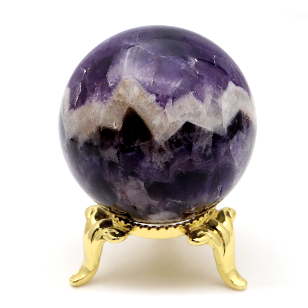 シェブロン アメジスト 丸玉 39mm 台座付き ブラジル産 1点もの スフィア 2月 誕生石 父の日 プレゼント