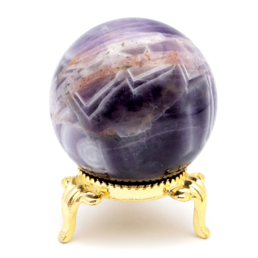 シェブロン アメジスト 丸玉 台座付き ブラジル産 1点もの ヒーリング スフィア 2月 誕生石 Amethyst