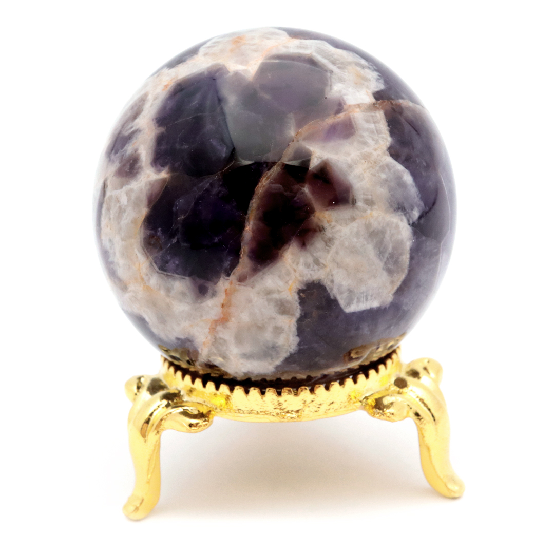 シェブロン アメジスト 丸玉 AA 台座付き ブラジル産 1点もの ヒーリング スフィア 2月 誕生石 Amethyst